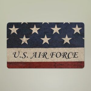 personalized u.s. air force american flag doormat – custom military welcome mat | air force veteran gift | patriotic usaf doormat