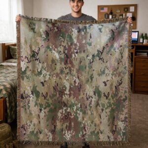 ocp camouflage woven blanket – military ocp blanket – u.s. army, air force & space force patriotic blanket