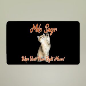 personalized cat photo doormat – custom cat doormat with name – upload your cat photo – custom pet welcome mat