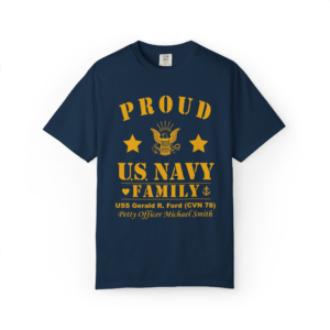 personalized proud navy family shirt – custom u.s. navy family t shirt | comfort colors 1717 garment dyed tee