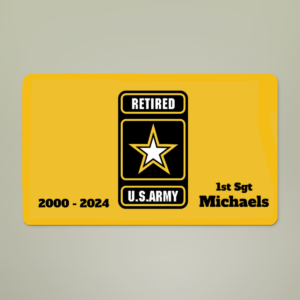 personalized u.s. army retired doormat – custom army veteran welcome mat with rank, name & service dates – military retirement gift