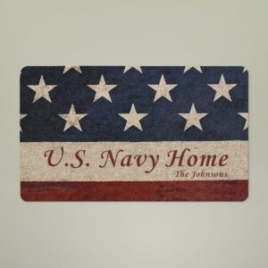 personalized u.s. navy doormat – custom navy veteran, navy family, navy home doormat – military gift for sailors, veterans & navy families