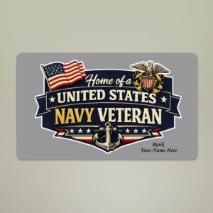 personalized u.s. navy veteran doormat – custom navy veteran welcome mat – military navy home decor gift for sailors & veterans