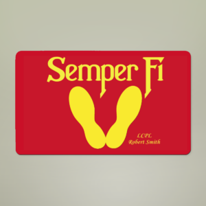 personalized u.s. marine corps yellow footprints doormat – custom semper fi marine doormat with rank, name & unit | usmc military gift
