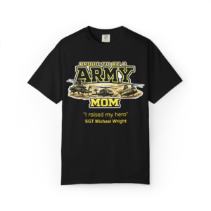 personalized army mom shirt with helicopter design – custom proud u.s. army mom t shirt | comfort colors 1717