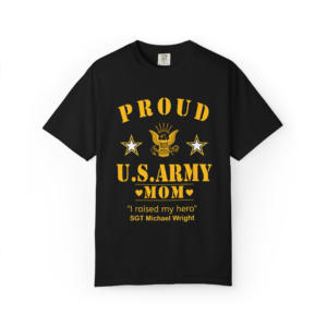 official style proud u.s. army mom shirt – personalized military mom t shirt | comfort colors 1717 custom tee